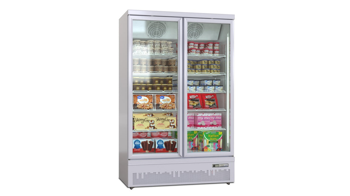 Vitrine Congélateur de Luxe à Montage Supérieur / Inférieur – Noir / Blanc – Porte Double