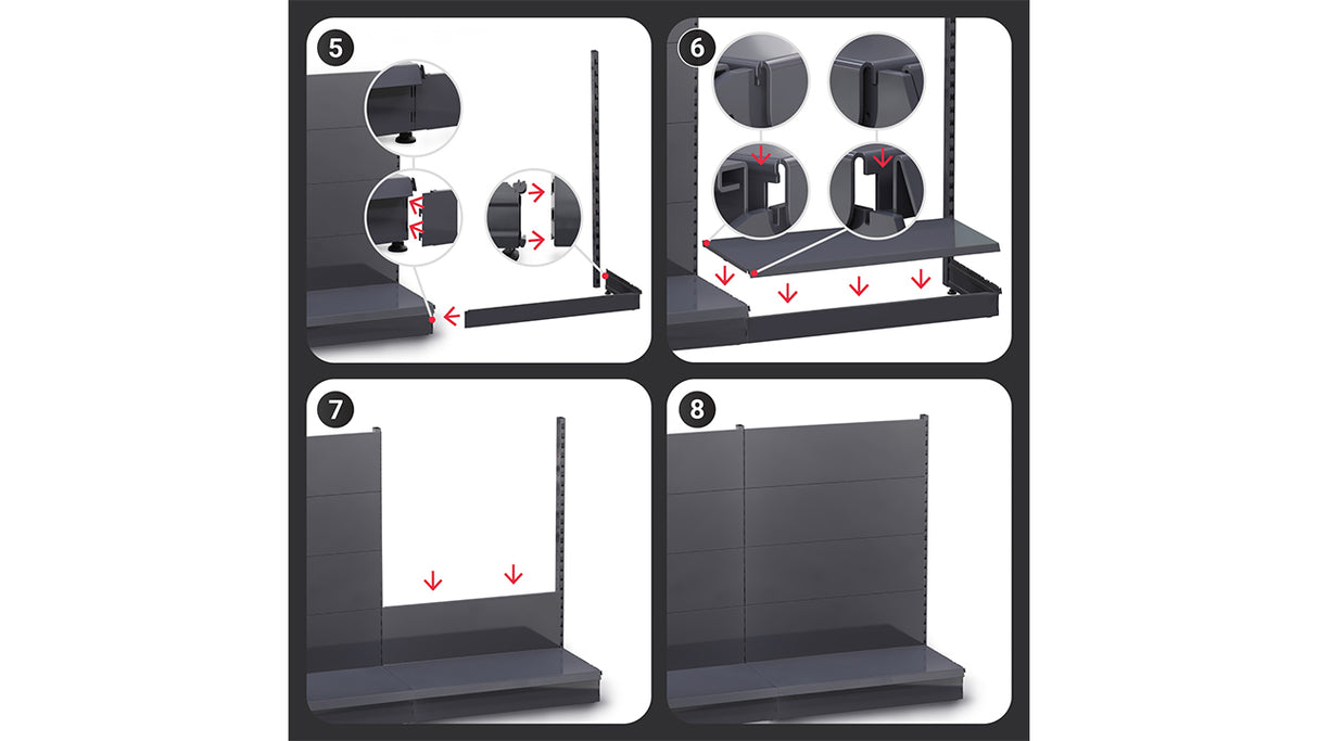 Étagère Gondole robuste – Rayonnage métallique réglable pour commerce