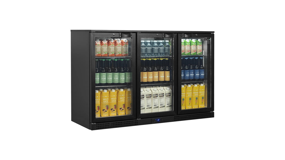 Arrière de Bar Réfrigéré 3 Portes Vitrées – BA31H (311 L, Noir, Classe Énergétique B)