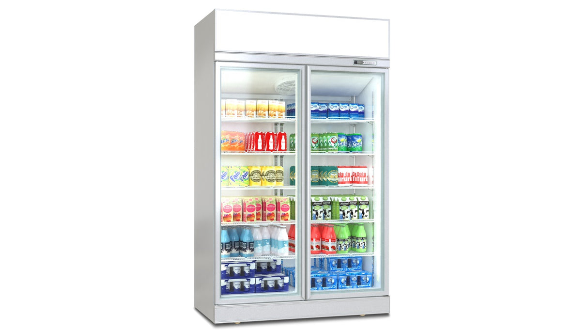 Vitrine Réfrigérée de Luxe à Montage Supérieur / Inférieur – Noir / Blanc – Porte Double