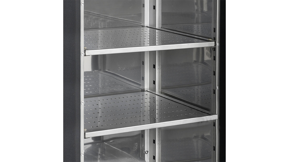 Arrière de Bar Réfrigéré CBC210 – 290L, 2 Portes Pleines, Noir, Inox 304, Refroidissement Ventilé