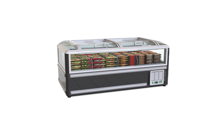 Vitrine congélateur îlot combinée en verre - Noir - AIF-210S-B