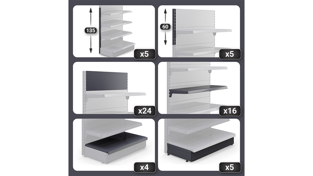 Gondole d’exposition – Ensemble complet