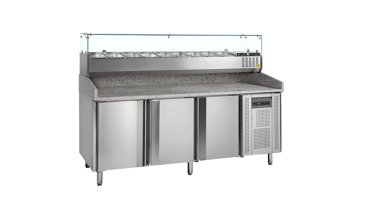 Table à Pizza Réfrigérée GN 1/1 avec Module à Garniture – PT1300 + GVC38-200