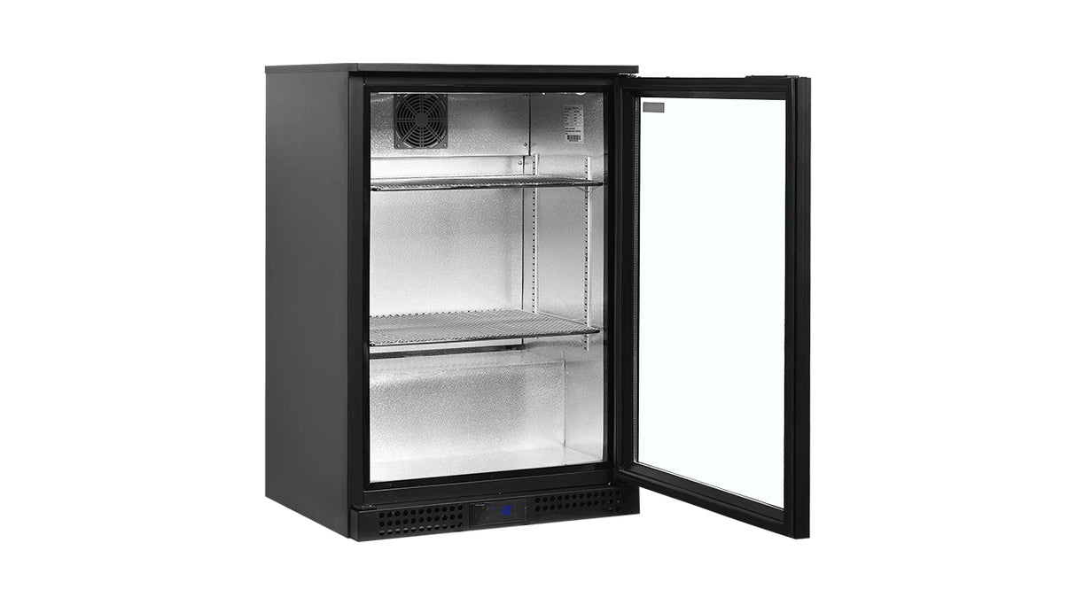 Arrière de Bar Réfrigéré 1 Porte Vitrée – BA11H (128 L, Noir, Classe Énergétique A)