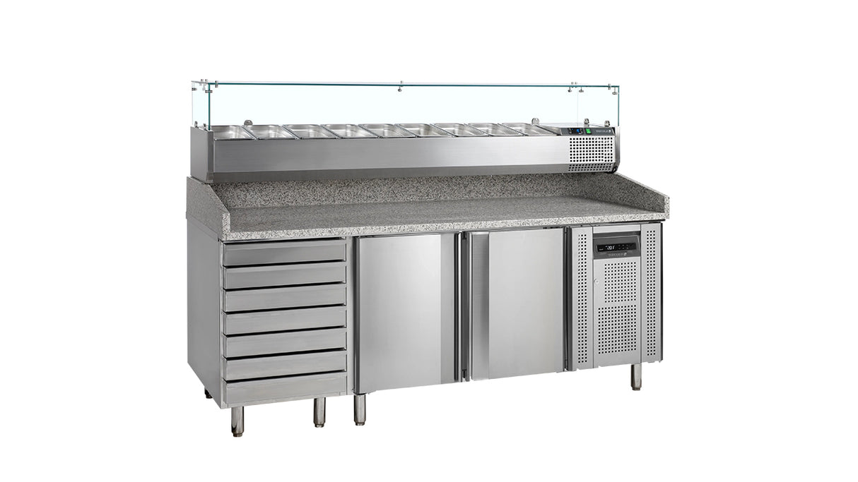 Table à Pizza Réfrigérée GN 1/1 avec Module à Garniture – PT1310 + VK38-200