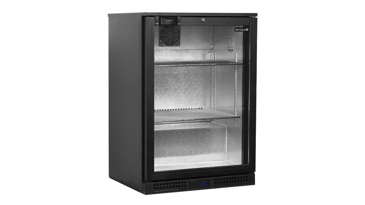 Arrière de Bar Réfrigéré 1 Porte Vitrée – BA16H (125 L, Noir, Classe Énergétique A)
