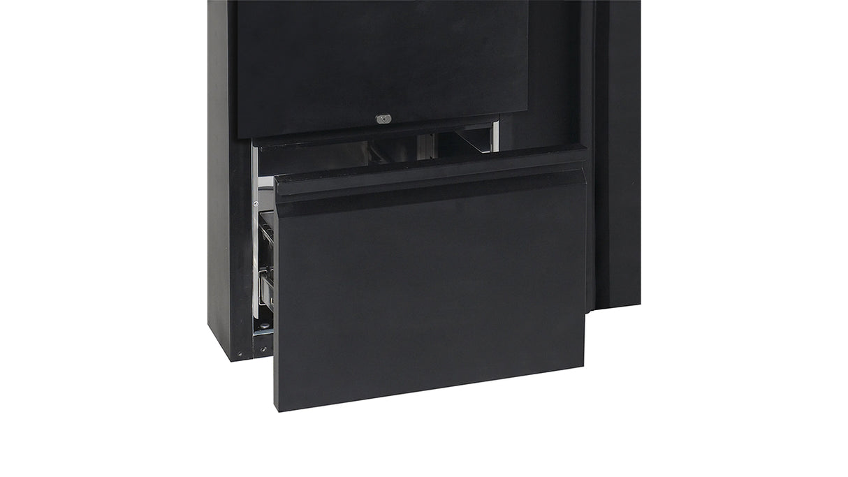 Arrière de Bar Réfrigéré CBC310 – 460L, 3 Portes Pleines, Noir, Inox 304, Refroidissement Ventilé