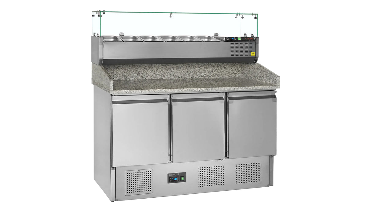 Table à Pizza Réfrigérée GN 1/1 avec Module à Garniture – PT1365 + GVC33-140