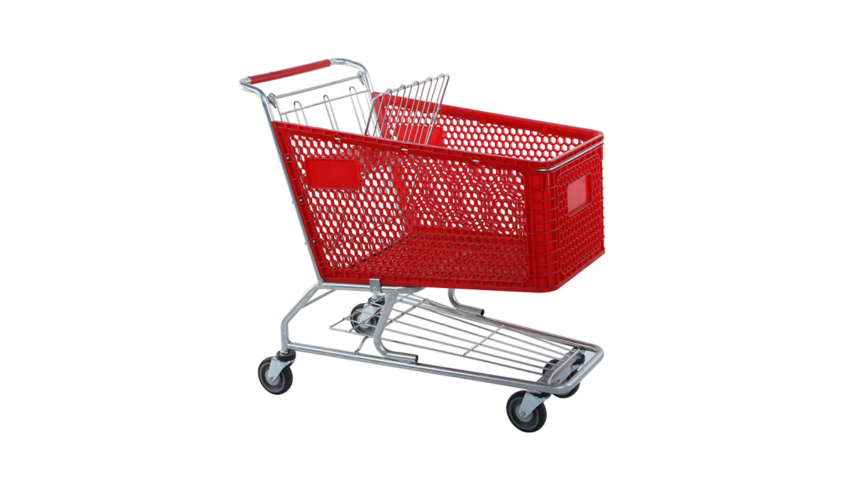 Chariot de Shopping Rouge 120L