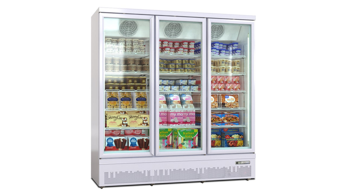 Vitrine Congélateur de Luxe à Montage Supérieur / Inférieur – Noir / Blanc – Triple Porte