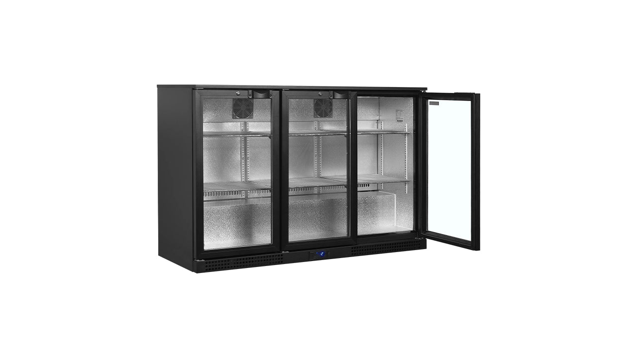Arrière de Bar Réfrigéré 2 Portes Vitrées – BA26H (190 L, Noir, Classe Énergétique A)