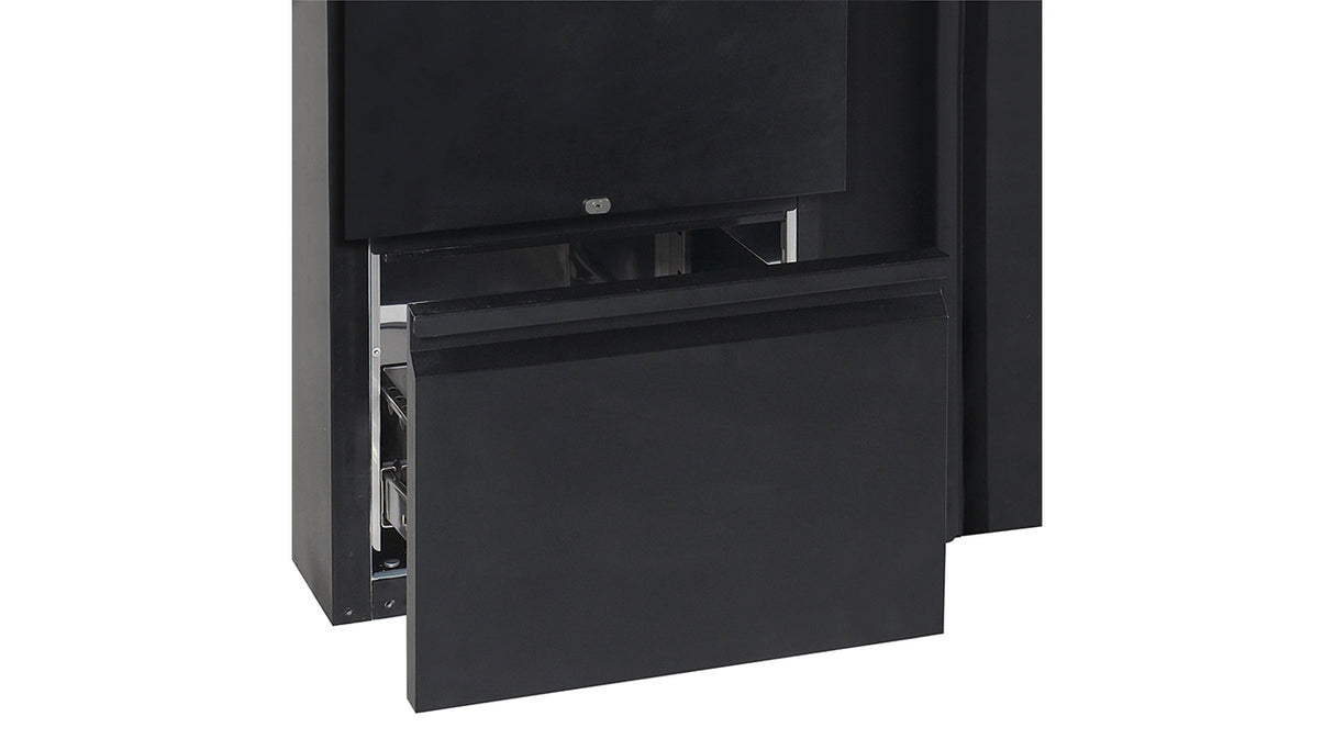 Arrière de Bar Réfrigéré CBC210 – 290L, 2 Portes Pleines, Noir, Inox 304, Refroidissement Ventilé