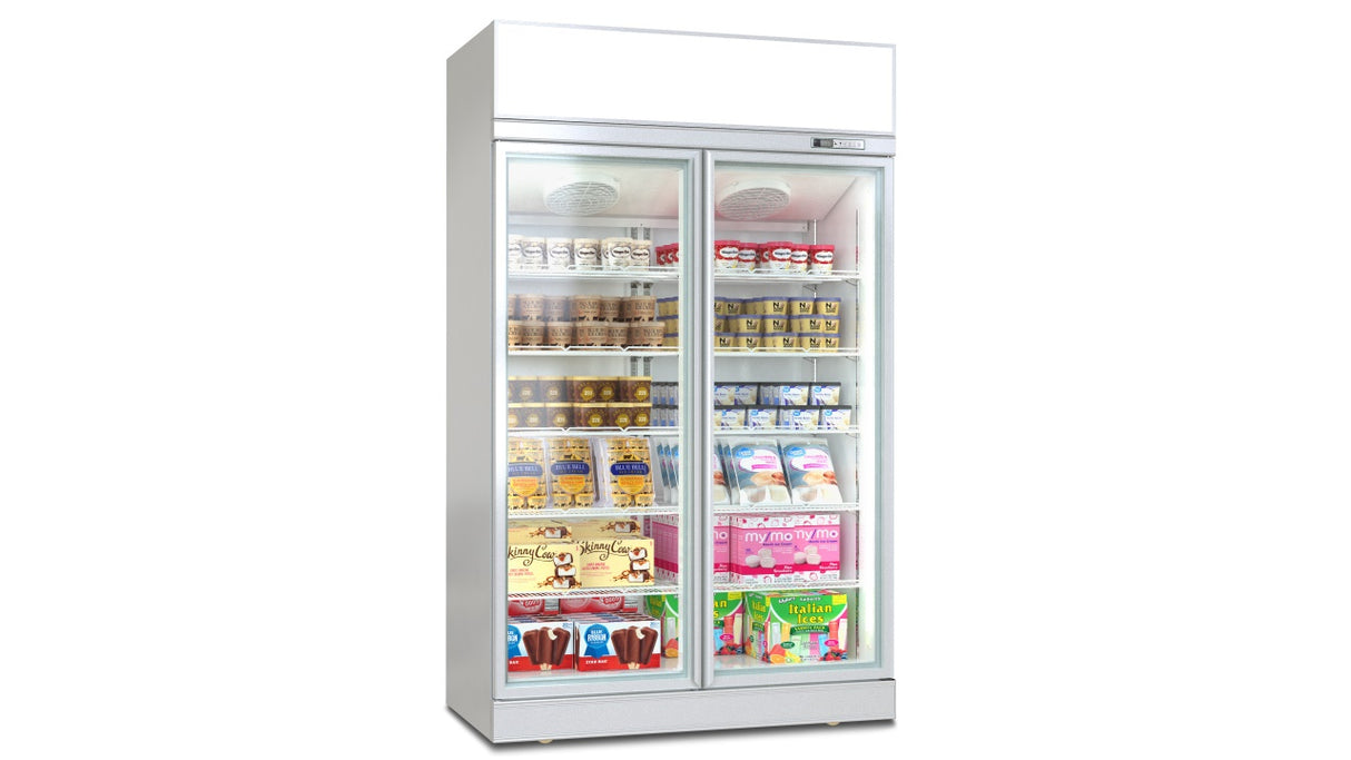 Vitrine Congélateur de Luxe à Montage Supérieur / Inférieur – Noir / Blanc – Porte Double