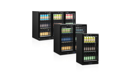 Arrière de Bar Réfrigéré 3 Portes Vitrées – DB301H-3 (300 L, Noir, Classe Énergétique B)