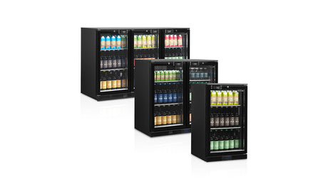 Arrière de Bar Réfrigéré 2 Portes Vitrées – DB201H (190 L, Noir, Classe Énergétique A)