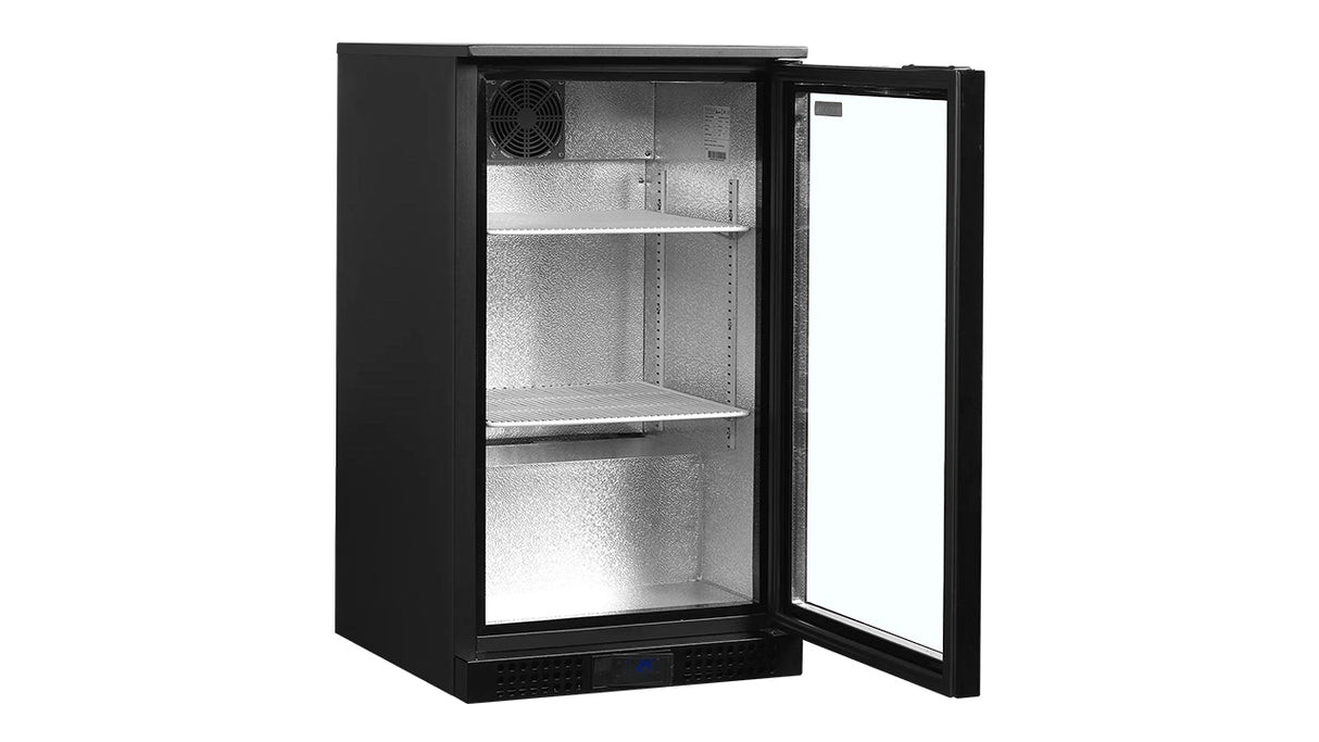 Arrière de Bar Réfrigéré DB106H – 105L, 1 Porte Vitrée Réversible, LED, Classe A, Compact, Ventilé