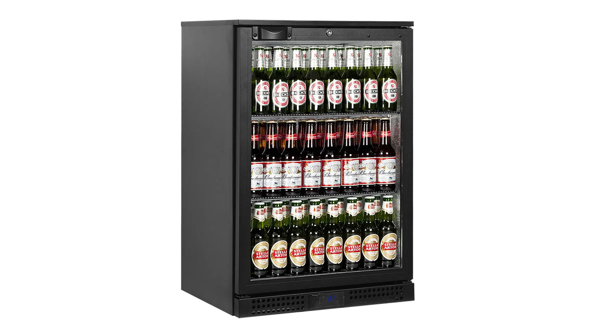 Arrière de Bar Réfrigéré 1 Porte Vitrée – BA11H (128 L, Noir, Classe Énergétique A)