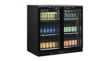 Arrière de Bar Réfrigéré 2 Portes Vitrées – DB201H (190 L, Noir, Classe Énergétique A)