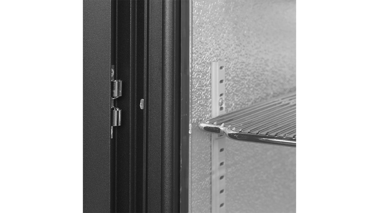 Arrière de Bar Réfrigéré 2 Portes Coulissantes – BA21S (196 L, Noir, Classe Énergétique A)