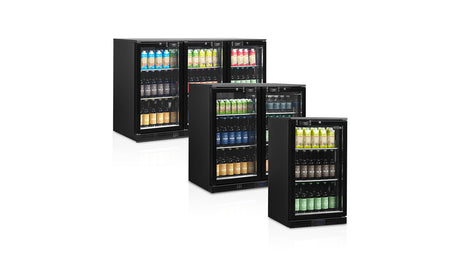Arrière de Bar Réfrigéré DB106H – 105L, 1 Porte Vitrée Réversible, LED, Classe A, Compact, Ventilé