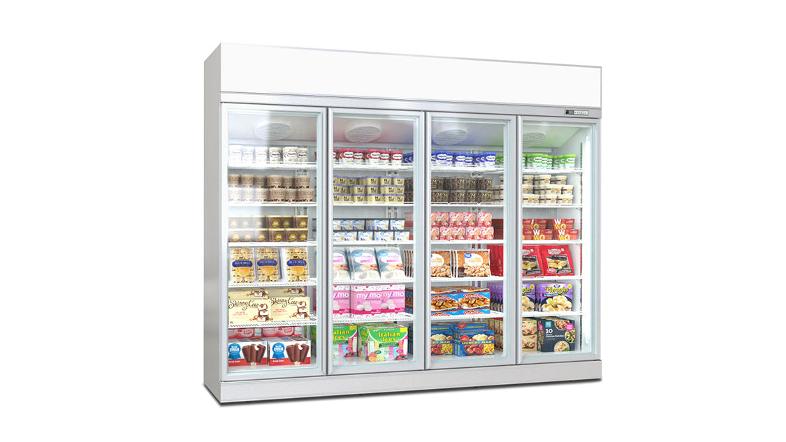 Vitrine Congélateur de Luxe à Montage Supérieur / Inférieur – Noir / Blanc – 4 Portes