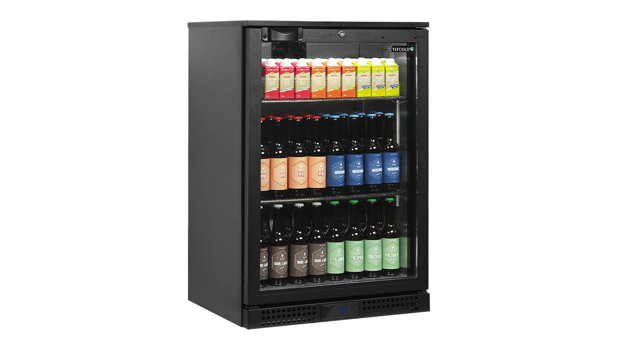 Arrière de Bar Réfrigéré 1 Porte Vitrée – BA11H (128 L, Noir, Classe Énergétique A)