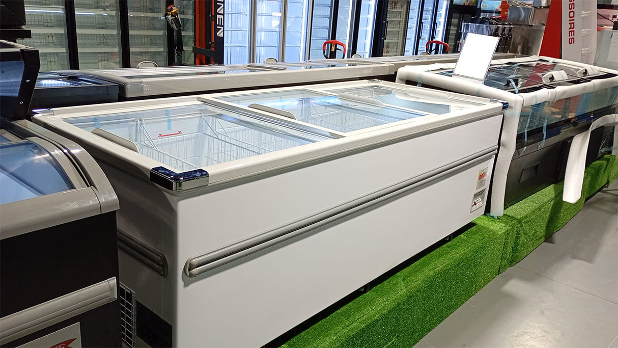 Congélateur Coffre Commercial à Vitres Coulissantes – Grande Capacité