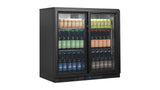 Arrière de Bar Réfrigéré 2 Portes Coulissantes – BA21S (196 L, Noir, Classe Énergétique A)